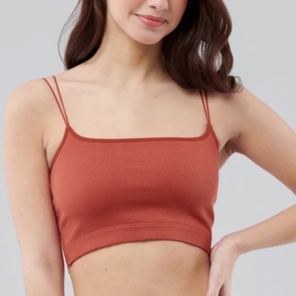 NWT Gilly Hicks Seamless Lace Back Double Strap Ribbed Bralette - Picture 4 of 10